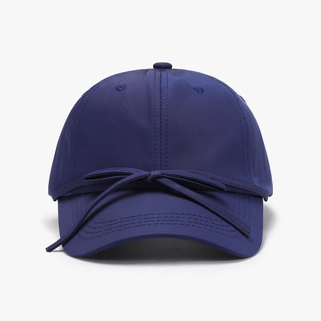 Spring And Autumn Bowknot Quick drying Soft Top Women's Baseball Cap Navy Blue - Shop at LoveMi