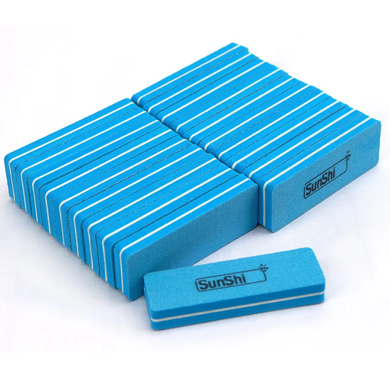 Manicure Mini Short Square Sponge Nail File No Sand Shedding Blue - Shop at LoveMi