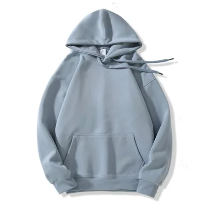 Loose Fashion Hooded Couple Coat Light Blue - Shop at LoveMi