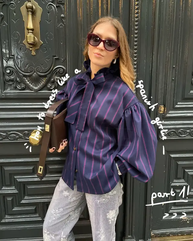 Women's Shirt Comfortable Striped Contrast Color Top Contrast Color Striped Shirt - Shop at LoveMi