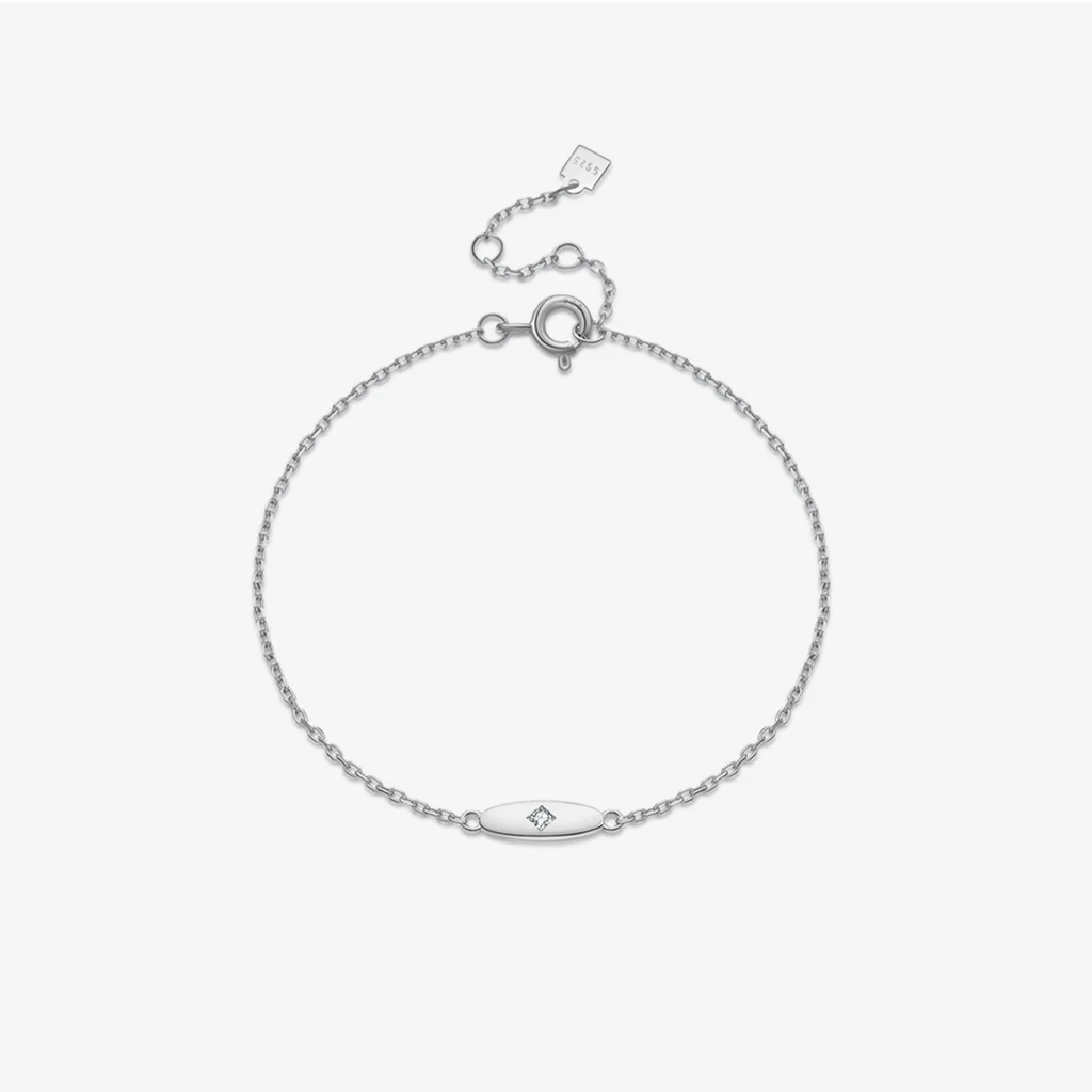 High-grade 925 Sterling Silver Bracelet For Women New Unique Design - Platinum