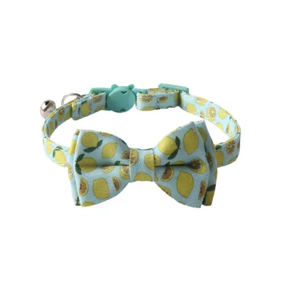 Pet Collar Colorful Fruit Series With Bell Lemon Bow - Shop at LoveMi
