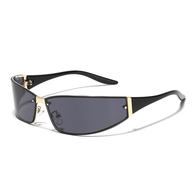 Y2g Future Style Metal Sunglasses For Women Gold Black - Shop at LoveMi