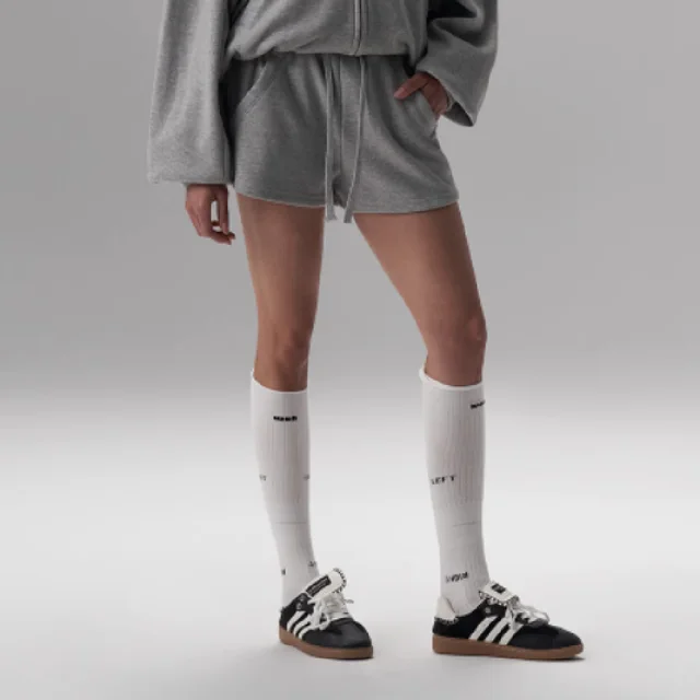 Silk Wool Casual Sports Loose Fit Hoodie Half Skirt Set Light Gray Shorts - Shop at LoveMi