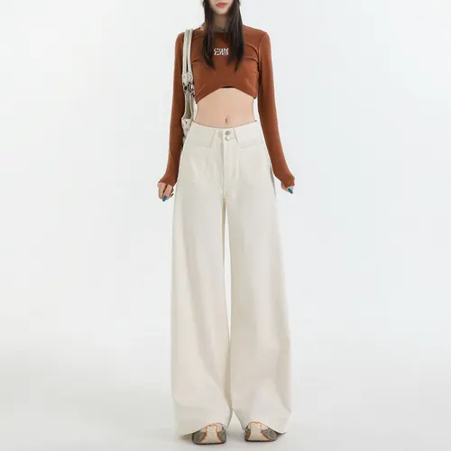 Beige Cropped Pants