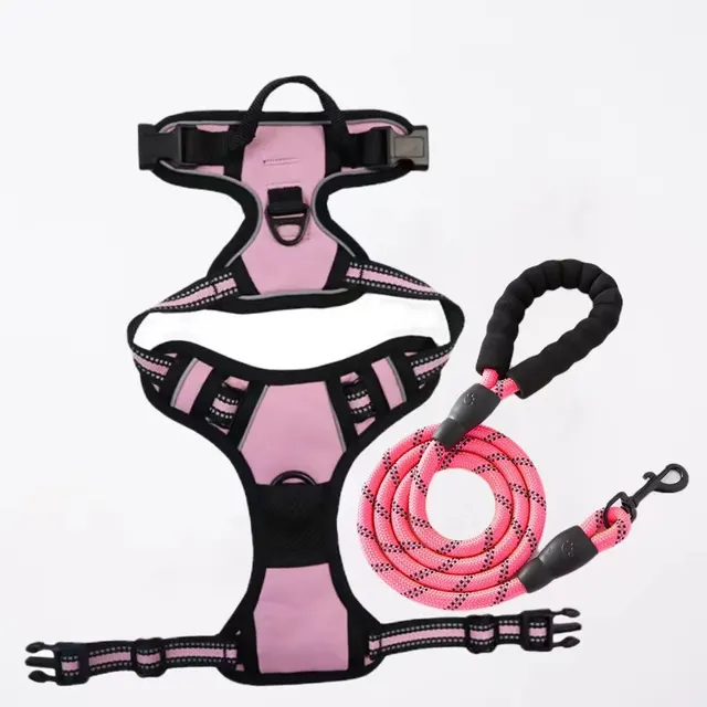 Pet Hand Holding Rope Chest And Back Nylon Dog Rope Pink 1.5 M Rope - Shop at LoveMi