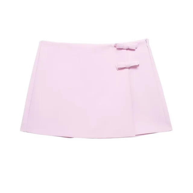 Bowknot Decoration Hanging Collar Top Skirt Pink Skirt - Shop at LoveMi