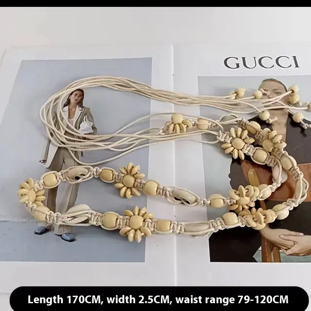 Personalized Bohemian Accessories Ethnic Style Woven Belt White - Shop at LoveMi