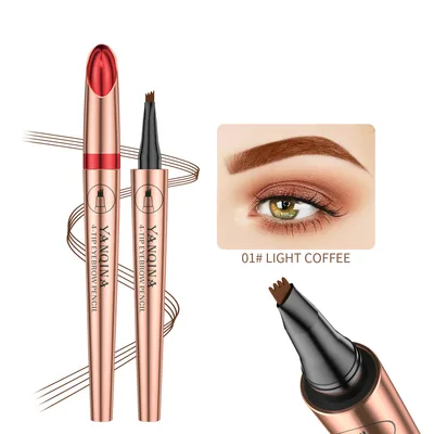 Four claw Liquid Water Eyebrow Pencil Double headed Waterproof Eyebrow Pencil 01 Light Brown - Shop at LoveMi