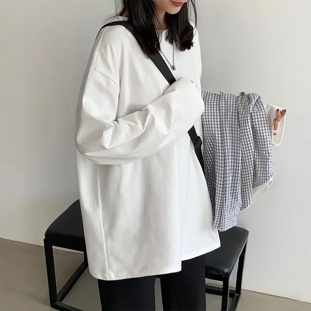 Men's And Women's All series Loose Long Sleeve Sweatershirt T shirt White - Shop at LoveMi