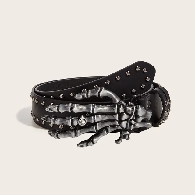 Dark Devil's Hand Paw Belt Leisure Denim Black A58 - Shop at LoveMi