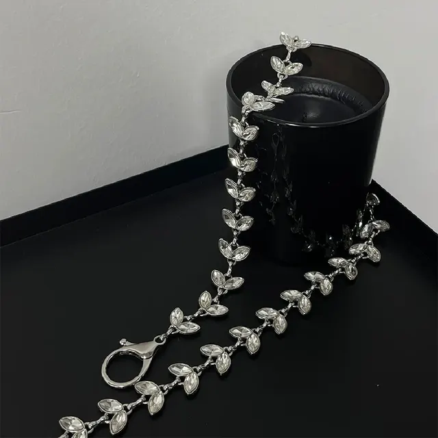 Spot Drill Long Chain Plus Lobster Buckle Fashion Clothing Bag Pants Decoration Accessories Silver - Shop at LoveMi