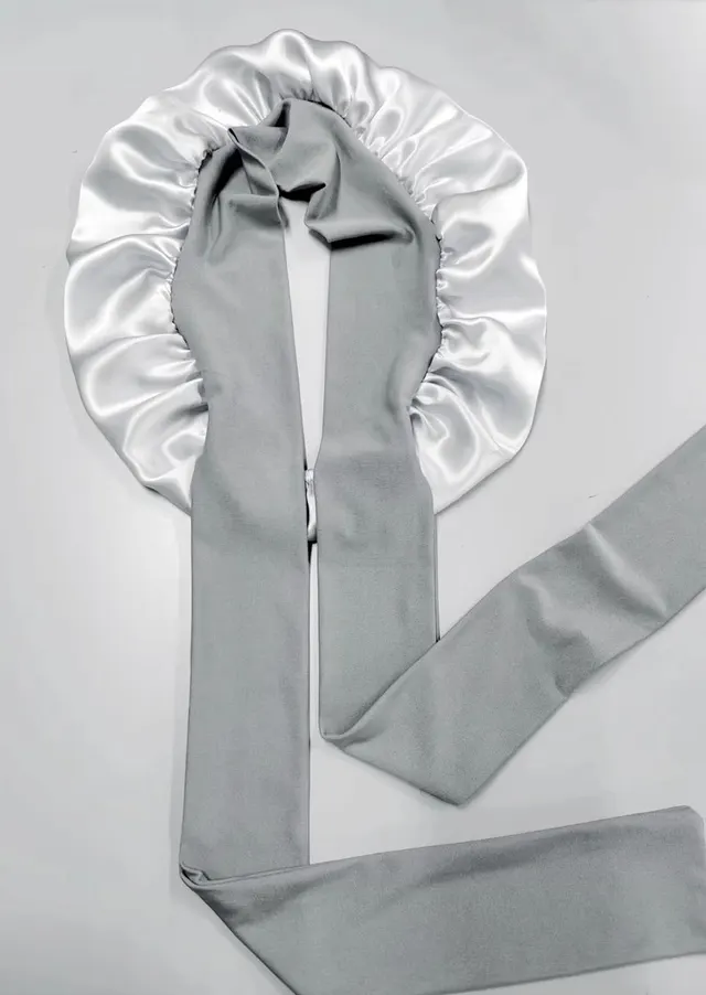 Simple Hair Care Wide brimmed Lace up Hat Silver Gray - Shop at LoveMi