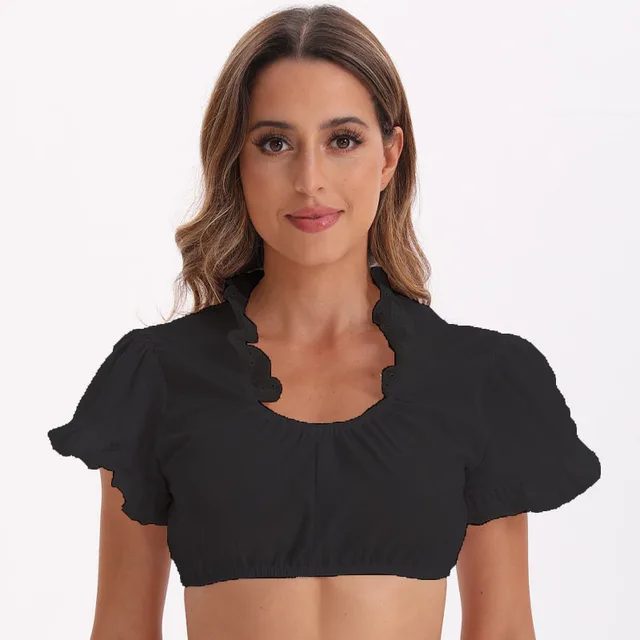 Ding Dong Clothing Germany Munich Beer Festival Clothing Top Short Sleeve 753870 Black Top - Shop at LoveMi