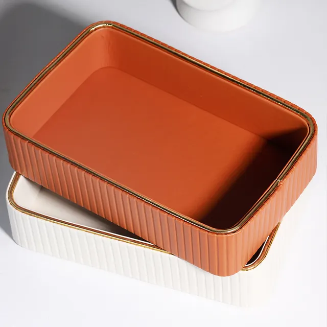 Nordic Living Room Entrance Creative Leather Desktop Storage Box Of Leather Orange - Shop at LoveMi