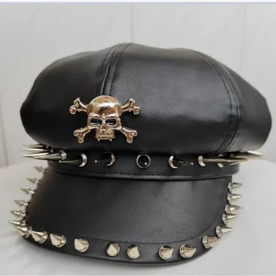 Personality Trendy Four Seasons Dome Punk Double Nail Hat Xl Over 60Cm - Shop at LoveMi