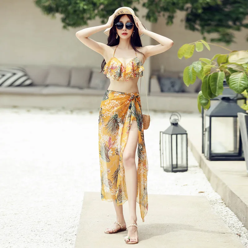 Fashion Sweet Couple Water Park Swimsuit Yellow - Shop at LoveMi