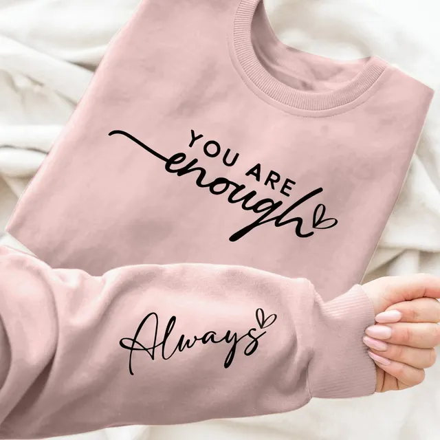 Letter Printed Hoodie Round Neck Casual Hoodie Autumn Sprin Pink - Shop at LoveMi