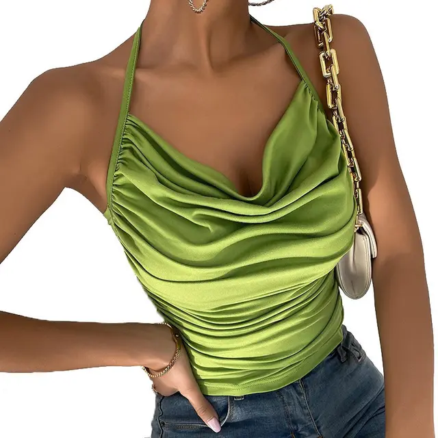 European And American Halter Vest Women's Clothing Green - Shop at LoveMi