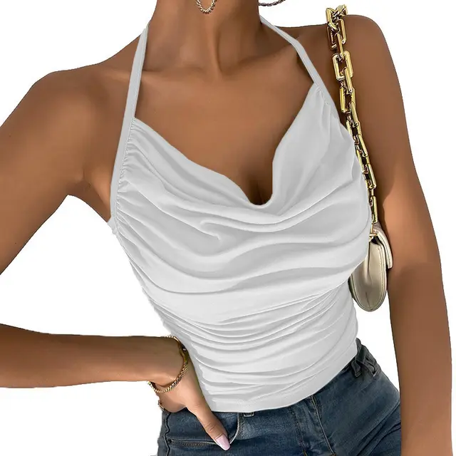 European And American Halter Vest Women's Clothing White - Shop at LoveMi
