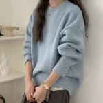 Women's Autumn And Winter Soft Loose Top - Blue