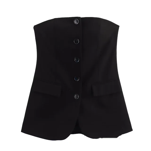 Casual Style Versatile Trim Vest Top Black - Shop at LoveMi