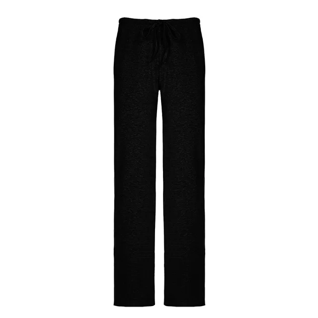 Casual Hot Girl Solid Color Suit Cross Slimming V neckline T shirt Low Waist Fleece lined Basic Casual Pants Black Trousers - Shop at LoveMi