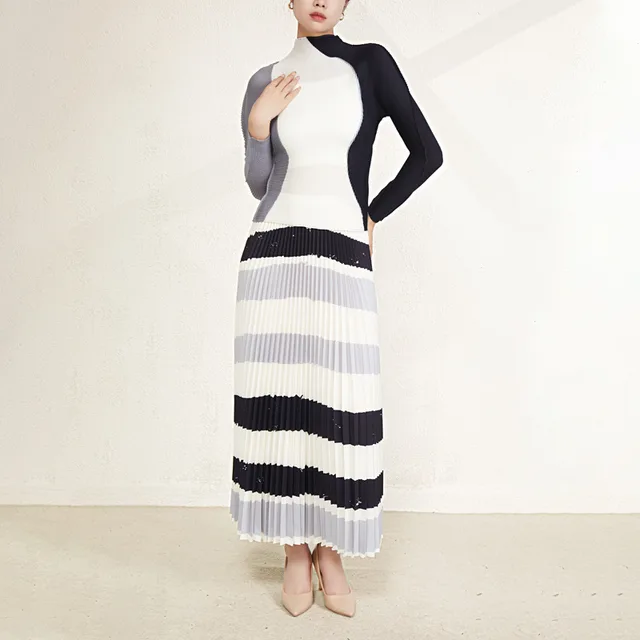 Peplum Top Skirt Two piece Set Black And Gray - Shop at LoveMi