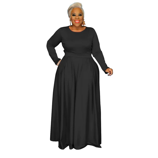 Women's Autumn New Solid Color Casual Two piece Suit Black - Shop at LoveMi