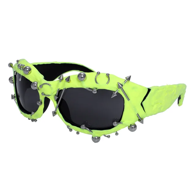 Fashion New Personalized Vinyl Punk Sunglasses Lemon Yellow - Shop at LoveMi