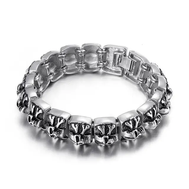 Cross Skull Men's Titanium Steel Bracelet Kb36807D - Shop at LoveMi