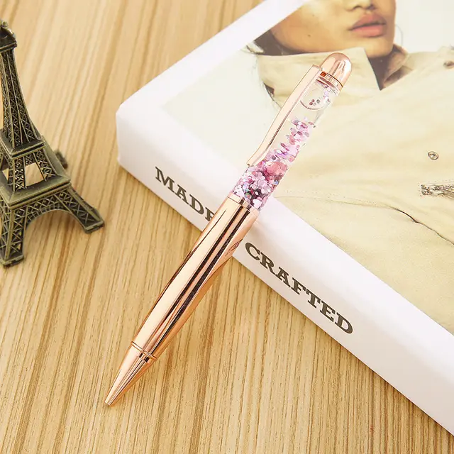 Stationery Large Fat Rose Gold Liquid Ball Pen Rose Gold Old Style - Shop at LoveMi
