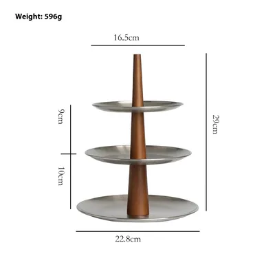 Matte Stainless Steel Storage Rack Mid ancient Entrance Decoration Three Layers - Shop at LoveMi