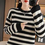 Women's Long Sleeve Loose Western Style Sweater - Black