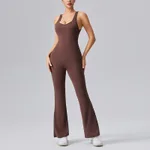 European And American Backless Sleeveless Jumpsuit Women - Coke Tea Coffee Color