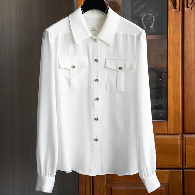 Fashionable Personalized French Elegant Shirt For Women White - Shop at LoveMi