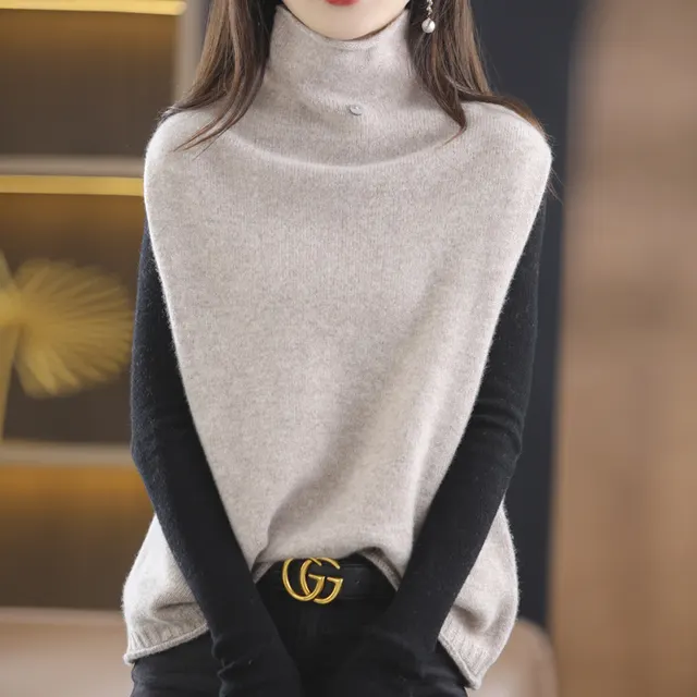 Fashion Personality Pure Wool Vest For Women Elegant Camel - Shop at LoveMi