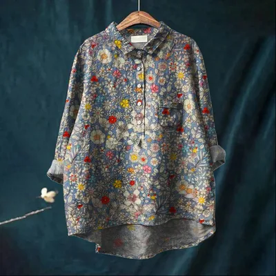 Casual Long Sleeve Shirt Animal Print Hawaiian Long Sleeve Blouse Acs1 - Shop at LoveMi