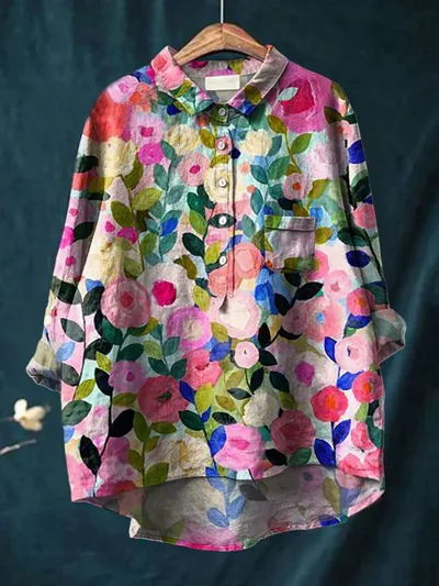 Casual Long Sleeve Shirt Animal Print Hawaiian Long Sleeve Blouse Acs12 4Xl - Shop at LoveMi