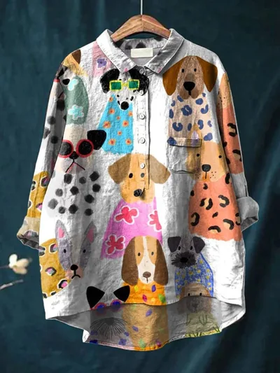 Casual Long Sleeve Shirt Animal Print Hawaiian Long Sleeve Blouse Acs7 3Xl - Shop at LoveMi