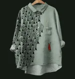 Casual Long Sleeve Shirt Animal Print Hawaiian Long Sleeve Shirt - Color 37-5Xl