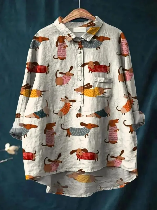 Casual Long Sleeve Shirt Animal Print Hawaiian Long Sleeve Shirt Sh807037022 - Shop at LoveMi