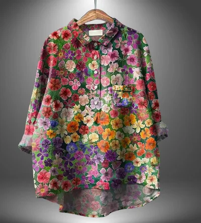 Women's Loose Printed Crew Neck Casual T shirt Zcs165 S - Shop at LoveMi