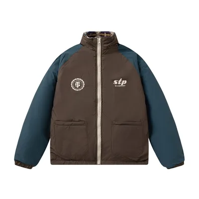 Retro Double sided Wear Loose Couple Winter Cotton Dress Same Lamb Wool Coat Brown - Shop at LoveMi