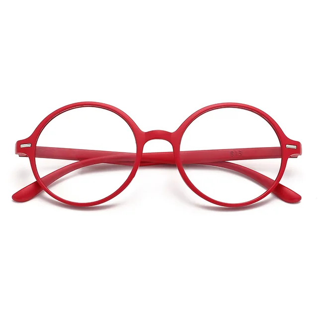 HD Resin Large Frame Round Reading Glasses Red Frame - Shop at LoveMi