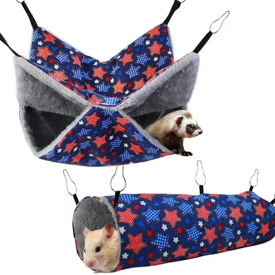 Ferret Small Pet Hammock Set Hanging Hammock And Tubular Tunnel Tunnel 50X15Cm - Shop at LoveMi