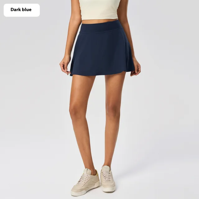 Sports Skirt Cover Thin Band Lining Tennis Skirt Deep Sea Blue - Shop at LoveMi