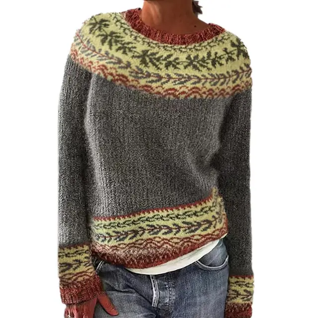 Round Neck Loose And Stylish Long Sleeves Sweater 4 - Shop at LoveMi