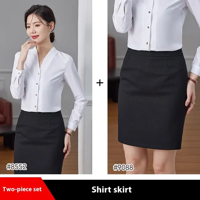 Long Sleeve White Shirt Women's Autumn Suit Bottoming Shirt Inner Wear Business Suit White Shirt Black Dress - Shop at LoveMi