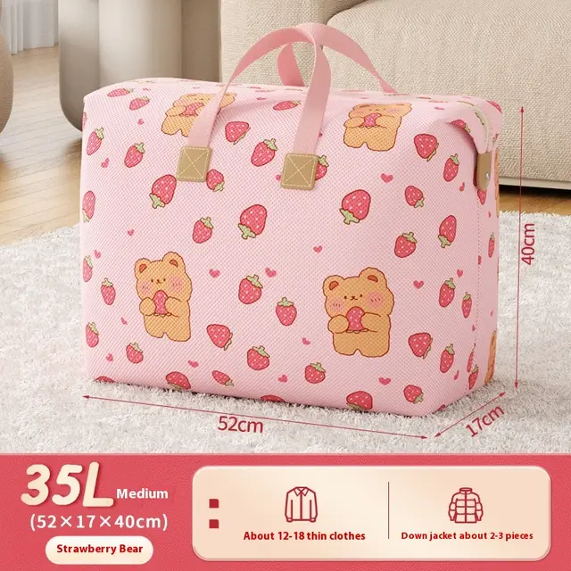Moving Packing Luggage Quilt Storage Bag 35L Strawberry Bear - Shop at LoveMi